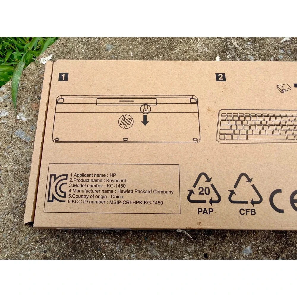 HP Yellowstone‎ Wireless Keyboard KG-1450 2.4GHz USB Receiver Black 801524-001